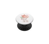 Brew Up the Tea - Acquerello dipinto a mano con motivo Tea Time PopSockets PopGrip Adesivo