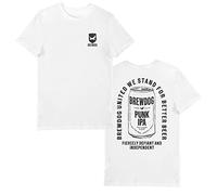 BrewDog - Maglietta con stampa frontale e posteriore "We Stand for Better Birra", bianco, M