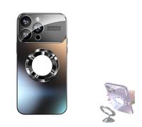 BreWel Curranet Lens Protection Hard Case for iPhone,Magnetic Charging Aluminum Metal Bumper Shell,Anti-Fingerprint Matte Shell,For iPhone16/15/14/13pro Max (Black,For iphone 16 Pro)