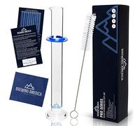 Brewing America Glass Hydrometer Test Tube Jar & Cylinder Brush - Narrow Flask for Alcohol by Volume Test - Moonshine, Homebrew Beer, Home Wine Making Kits, Borosilicate Glass 3.3