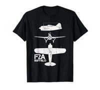 Brewster F2A Buffalo Fighter Aircraft WW2 Aereo Maglietta