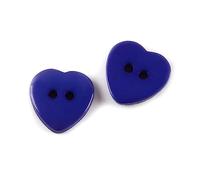 Breyhda 100 Bottoni in Resina a 2 Fori a Forma di Cuore da 12,5 mm/15 mm per Cucire e Decorare Indumenti,Blu,15 mm