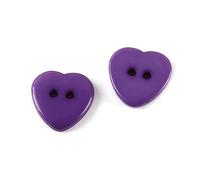 Breyhda 100 Bottoni in Resina a 2 Fori a Forma di Cuore da 12,5 mm/15 mm per Cucire e Decorare Indumenti,Viola,15 mm