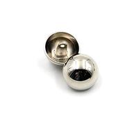 Breyhda 20 Bottoni con Gambo Rotondo da 15 mm-25 mm per Camicie da Cappotto,Argento,10 mm