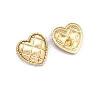 Breyhda 6 Bottoni a Cuore in Metallo Dorato per Abiti da Cappotto, Cucito Vintage,20 mm