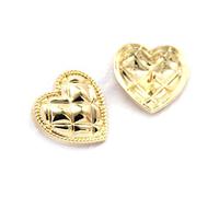 Breyhda 6 Bottoni a Cuore in Metallo Dorato per Abiti da Cappotto, Cucito Vintage,20 mm