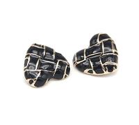 Breyhda 6 Bottoni in Metallo a Cuore Vintage Bianco Nero per Cucire Camicette,Nero,23 mm