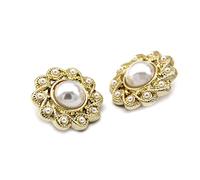 Breyhda 6 Bottoni in Metallo Dorato con Fiori da 18 mm 20 mm 23 mm per Cucire Blazer da Donna,Oro,18 mm