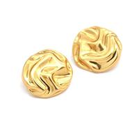 Breyhda 6 Bottoni in Metallo Dorato con Piega a Onda per Cucire Cappotti da Donna,15 mm