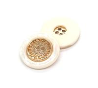 Breyhda 6 Bottoni in Metallo Resina a 4 Fori per Cucire Abiti da Donna,Bianco,18 mm