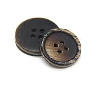 Breyhda Bottoni in Resina a 4 Fori per Cucire Maglione, Giacca da Uomo,Marrone,25 mm 10 Pezzi