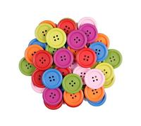 Breyhda Bottoni Rotondi a 4 Fori da 15 mm/20 mm/25 mm per Cucito, Scrapbooking e lavori Decorativi,20mm 60pz