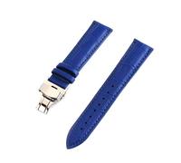 Breyhda Cinturino per orologio in pelle con chiusura a farfalla - Kit di sostituzione completo da 12 mm a 24 mm con strumento di sostituzione,Blu,20mm