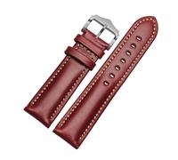 Breyhda Set di cinturini in pelle per orologio da uomo - Cinturini di ricambio da 18 mm a 22 mm con strumento di installazione,Vino rosso,20mm