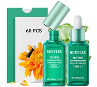 BREYLEE Maschera per la rimozione dei punti neri e siero minimizzatore dei pori, olio dell'albero del tè e strisce dei pori del naso + 100 fogli, controllo dell'olio, rassodante, restringe i pori e