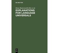 Brian Butterworth Explanations for Language Universals (Copertina rigida)