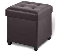 BRIAN & DANY Pouf con vano portaoggetti, pieghevole, con vano portaoggetti, cubo con coperchio per soggiorno, camera da letto, dormitorio, marrone, 45 x 45 x 50,7 cm