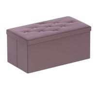 BRIAN & DANY Pouf Contenitore Pieghevole, Cassapanca Contenitore da Interno in Velluto, Puff Poggiapiedi Rettangolare Panca per Camera da Letto, 80x 40x 40 cm, Viola