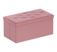 BRIAN & DANY Pouf ottomano in velluto, pieghevole, con imbottitura in spugna altamente elastica, per soggiorno, 76 x 38 x 38 cm, fucsia