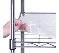 BRIAN & DANY Rivestimento per mensole in filo metallico, 35,6 x 61 cm, resistente, per scaffalature in filo, tappetini protettivi impermeabili, set da 3, grigio quadrifoglio