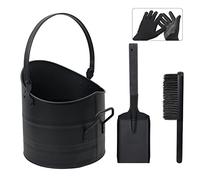 BRIAN & DANY Secchio Cenere Camino, 10L Secchio per Cenere con Paletta e Scopino