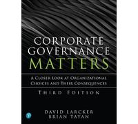 Brian Tayan David Larcker Corporate Governance Matters (Tascabile)