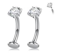 Briana Williams 14G Piercing ombelico Titanio 10mm Anello della pancia Gioielli trasparente CZ Belly bar per le donne uomini