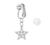 Briana Williams Argento Finto Piercing Ombelico Clip False Anneaux de Pancia con Pendente CZ Non Piercing Falso Ombelico