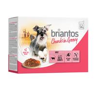Briantos Chunks in Gravy 12 x 100 g Umido per cane - Manzo e Carote