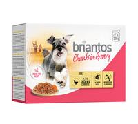 Briantos Chunks in Gravy 12 x 100 g Umido per cane - Pollo e Carote