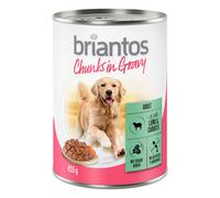 Briantos Chunks in Gravy 6 x 415 g Umido per cane - Agnello e Carote
