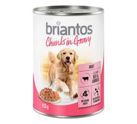 Briantos Chunks in Gravy 6 x 415 g Umido per cane - Manzo e Carote