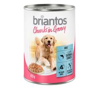 Briantos Chunks in Gravy 6 x 415 g Umido per cane - Salmone e Carote