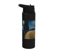 Briard Dog Van Gogh Notte stellata Stainless Steel Insulated Water Bottle