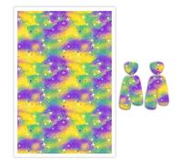 Briartw 10 fogli di carta transfer in argilla polimerica - motivo arcobaleno iris fantasy - per foglio 14,8 x 10 cm, fogli di trasferimento solubili in acqua, adesivi usa e getta per la realizzazione