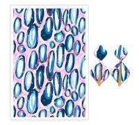 Briartw 10 fogli di carta transfer in argilla polimerica - motivo ovale macchia di inchiostro - per foglio 14,8 x 10 cm - fogli di trasferimento solubili in acqua, adesivi usa e getta per la