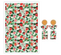 Briartw 10 fogli di carta trasferibile in argilla polimerica, motivo campi di fragole, per foglio, 14,8 x 10 cm, fogli di trasferimento solubili in acqua, adesivi usa e getta per la realizzazione di
