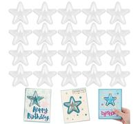 Briartw 20 pezzi 3D Star Shaker Cover per la creazione di biglietti di auguri alti 2/5 pollici in plastica trasparente Shaker blister possono riempire liquidi, glitter paillettes o coriandoli