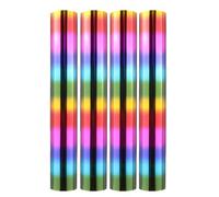 Briartw 4 rotoli di carta stagnola a caldo Glimmer per artigianato, pellicola multicolore arcobaleno attivata dal calore per sistema di laminazione a caldo/penna a caldo, rotolo di pellicola a