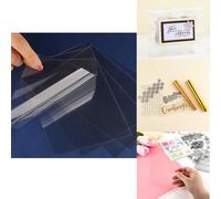 Briartw 50 fogli di acetato trasparente resistenti al calore, 10,9 x 16 cm, per goffratura e timbratura, fogli di plastica in acetato goffrato al calore, antistatici