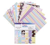 Briartw Blocco di carta per scrapbooking, 15 x 15 cm, 12 disegni My Magical Unicorn, kit di forniture per scrapbooking, blocchi di cartoncino con motivo su un lato per la creazione di biglietti, bordi