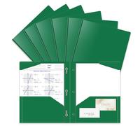 Briartw Confezione da 6 cartelle resistenti con rebbi, in plastica, formato lettera, 2 tasche, 3 anelli, per finanza, scienza, studi ambientali, ufficio