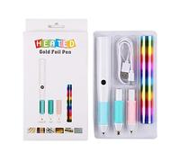 Briartw Set di 3 penne riscaldate a caldo USB DC5V per aggiungere kit di strumenti per scrapbooking scritti a mano brillanti con rotolo di carta stagnola di colore arcobaleno Glimmer Card Making Craft