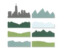 Briartw Skyline Silhouettes Fustelle in metallo Stencil per la creazione di biglietti, album fai da te, biglietti d'invito fatti a mano, per alleviare lo stress, per goffratura