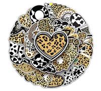 Bric Dodo 50 adesivi leopardati per auto, laptop, telefono, chitarra, skateboard, moto, bicicletta, leopardo, set di adesivi in vinile, impermeabili, per adolescenti, bambini, adulti