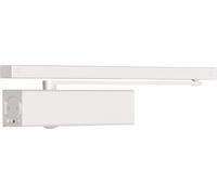 Bricard 6481021BL10 Chiudiporta Tecnologia pignone cremagliera eccentrato, Forza 2-5 (100kg), braccio a scorrimento, Montaggio invertito lato palmelle,Bianco