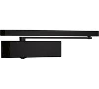 Bricard 6481023 Chiudiporta Tecnologia pignone cremagliera eccentrato, Forza 2-5 (100kg), braccio a scorrimento, Montaggio invertito lato palmelle,Nero