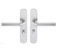 Bricard 666466 Set maniglie in acciaio inox su piastra Tempo New Wave Porta del WC (a condanna e appariscente)