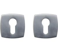 Bricard 8009051 - Coppia di rosette cromate satinate zamack eVidence, porta d'ingresso