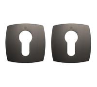 Bricard 80090T1 - Coppia di rosette in titanio zamack eVidence, porta d'ingresso